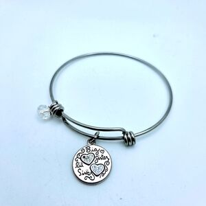Silver Heart Charm Bracelet Sister Gift